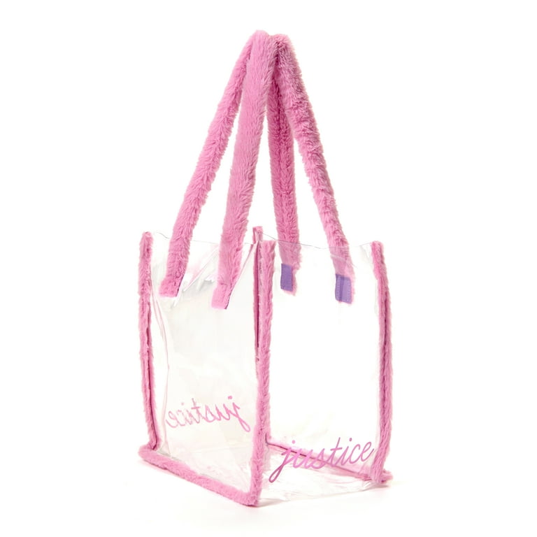 Clear Glitter Vinyl Tote Love Bag 