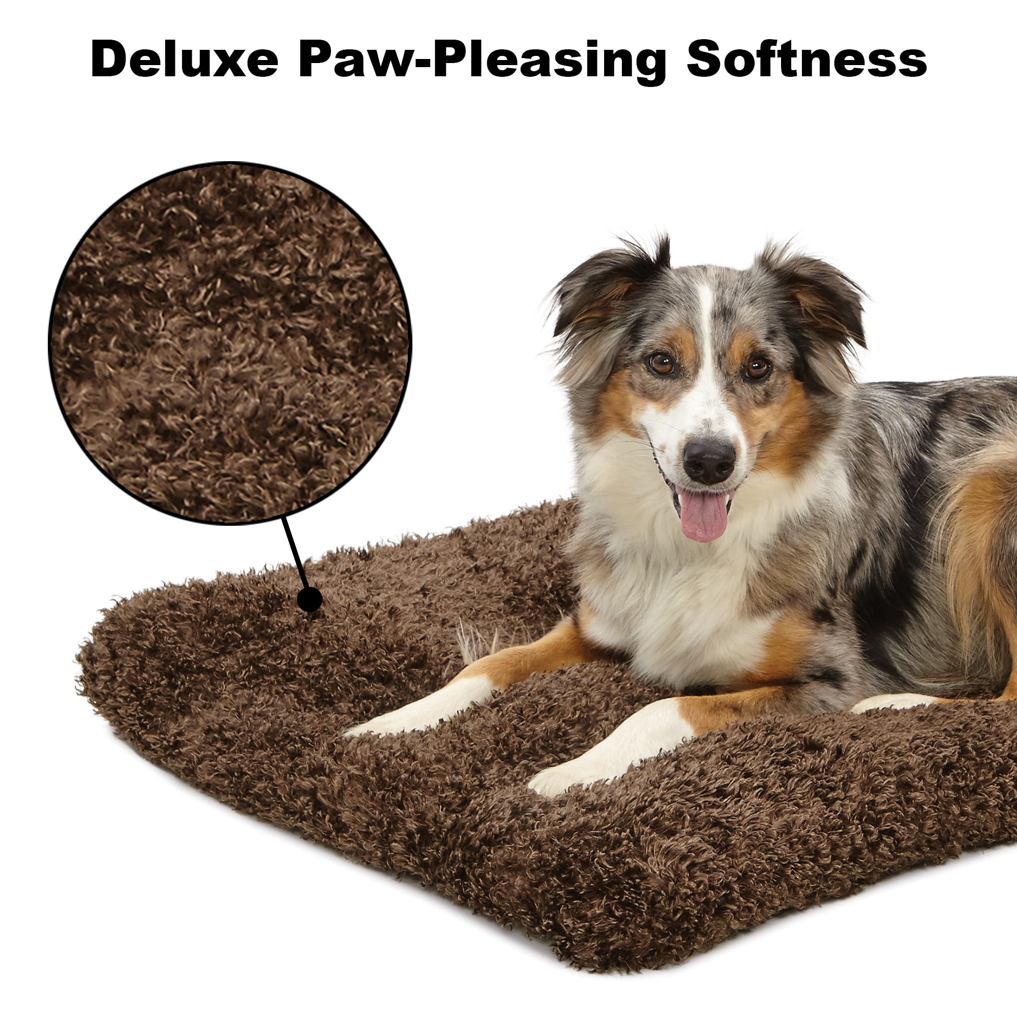 Mid-West Homes for Pets Quiet Time Dog Bed & Crate Mat, Deluxe Ombre Swirl, 36", Cocoa Brown