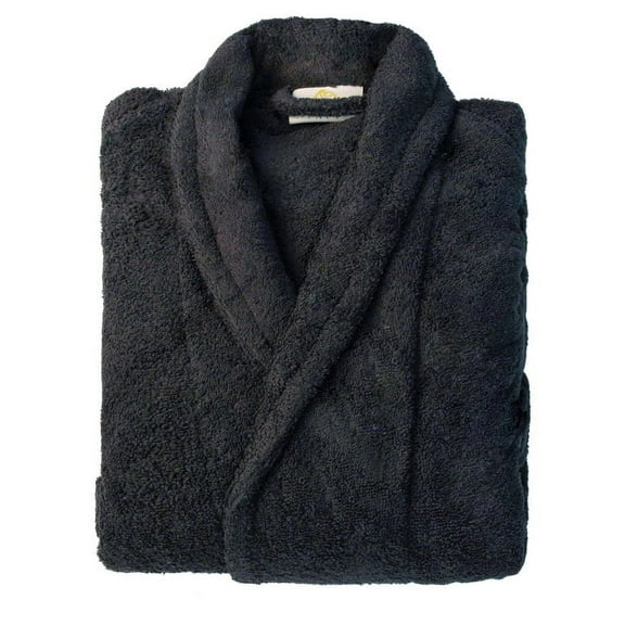 100% Premium Long-Staple Cotton Unisex Terry Bath Robe, 10 Colors Black / Small