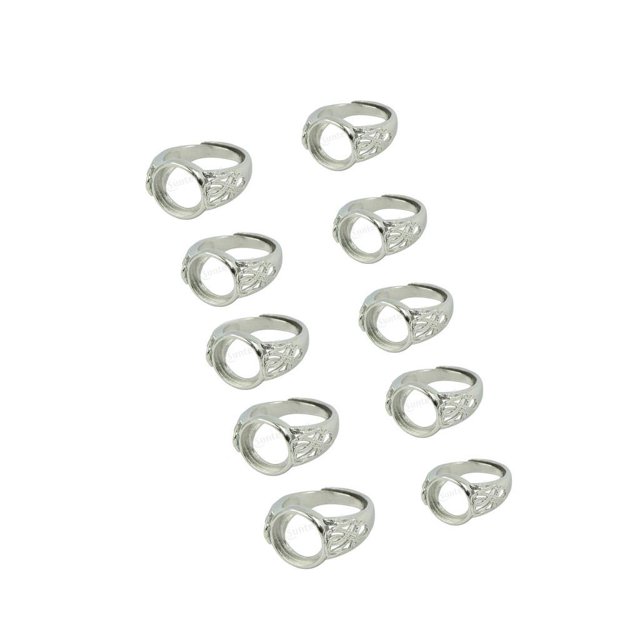 Anillos en blanco Yuyangstore de Bricolaje en Ajustes Cabujón Tamaño 10 Mm 12 Mm