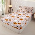 thumbnail image 2 of Manfei Halloween Ghost Print Zipper Full Size Comforter Sets with Fitted Sheet and 2 Pillowcases for Kids, Peach Pumpkin Skull Zipper Bedding Set, Halloween Reversible, 4 Pieces, 2 of 6
