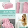 thumbnail image 4 of Elegant Comfort Reversible and Plush Flannel Fleece Sherpa Throw- Lightweight Soft and Cozy- All Season Decorative Throw, Perfect for Lounging, 50 x 60 inches, Light Pink, 4 of 6