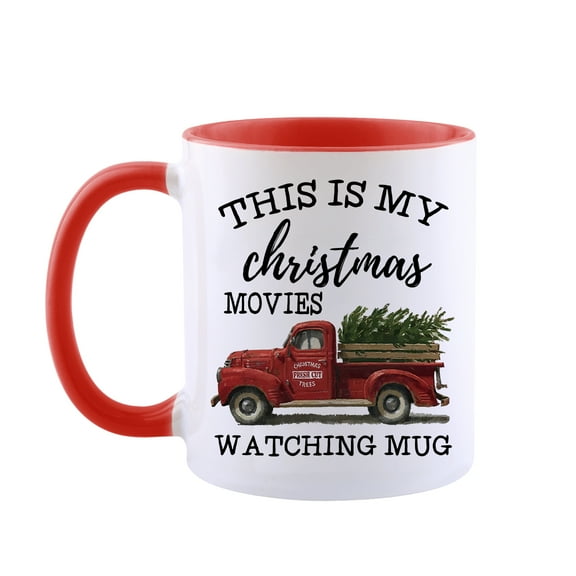 Christmas Gifts Coffee Mug, This is My Christmas Movies Watching Mug, Funny Coffee Cup for Women, Men, Families, Friends