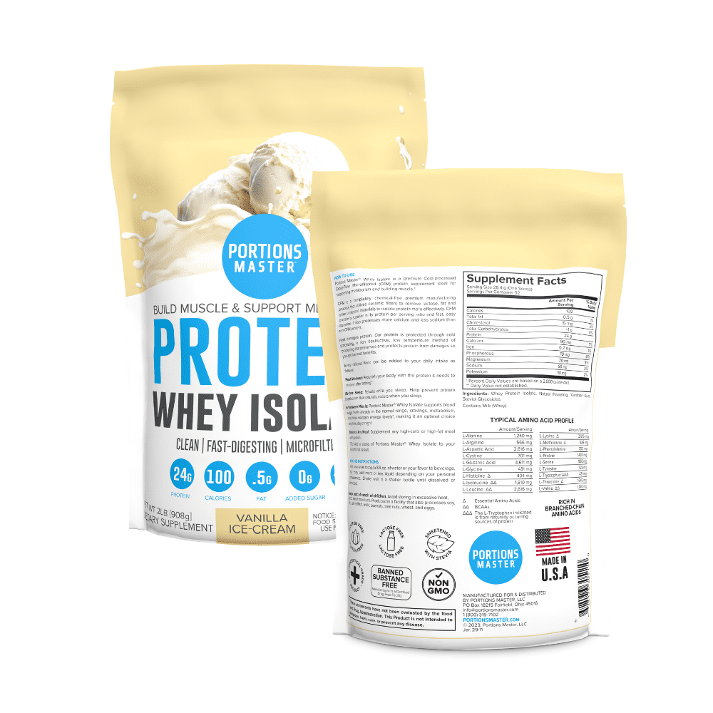 Portions Master Whey Protein Powder - Vanilla - 2 lbs