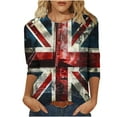 thumbnail image 1 of FAIWAD Femmes 3/4 Manches Blouses Décontracté Col Rond Imprimés Graphiques Tops Branché Festival Pull Tops, 1 of 5