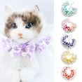 thumbnail image 2 of Mightlink Pet Bib Lace Trim Bright Color Friendly to Skin Flower Pattern Washable Decorative Cotton Cat Dog Neckerchief Kitten Flower Bow Collar Pet Supplies, 2 of 6