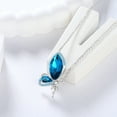 thumbnail image 6 of Juwaliy Blue Butterfly Fairy Necklace Women March Birthstone Necklace Aquamarine 925 Sterling Silver Jewelry Birthday Mother's Day Gift, 6 of 7