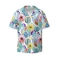 thumbnail image 3 of Balery Cactus1 Men's Casual Button Down Shirt Short Sleeve Textured Summer Cuban Beach Shirts-Small, 3 of 7