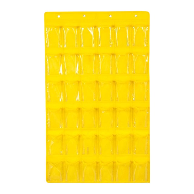 Organizador de bolsillo para colgar en la pared, ideal para armarios y roperos. Amarillo