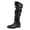 Black, variant on Bmisegm 2024 New Autumn and Winter Inner Height Stacking Boots Comfortable Flat Solesolid Color Knee Length Boots Shoes Boots for Women White 8.5