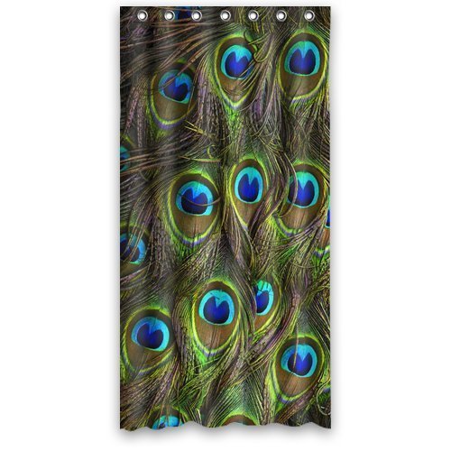 ABPHQTO Hermoso arte de pavo real plumas de pavo real elegante cortina de ducha impermeable cortina de ducha 150x180 cm