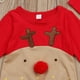 thumbnail image 4 of Bebé recién nacido Niños Niñas Navidad Manga larga Nariz roja Dibujos animados Reno Pijama Mono Conjunto de mono con sombrero a rayas Adecuado para 0-6 meses (70 cm), 4 of 4