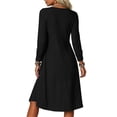 thumbnail image 5 of Omexry Work Dresses for Women Women's Fashion And Leisure Splicing Long Sleeve Round Neck Loose And Comfortable Dress, 5 of 7