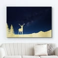 thumbnail image 2 of wall26 Canvas Print Wall Art Golden Deer Stag Silhouette Under Stars Nature Wilderness Digital Art Modern Art Landscape Relax/Calm Multicolor Ultra for Living Room, Bedroom, Office - 32"x48&quot, 2 of 5
