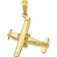 thumbnail image 1 of 10K Yellow Gold 3-D High-Wing Airplane Pendant (29 X 19) Made In United States -Jewelry By Sweet Pea, 1 of 5