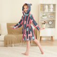 thumbnail image 4 of FORMRS Kids Bathrobe Unisex Hooded Robe Toddler Pajamas Sleepwear, Size 7-9T, Pink Geometric, 4 of 7