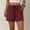 Wine, variant on Women’s Casual Shorts, Elastic Drawstring Lightweight Comfy Soft Daily Summer Shorts with Convenient Side Pockets Red S