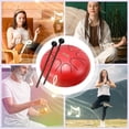 thumbnail image 3 of Tambor Lluvia Instrumento Handpan Lengua Acero 6 Pulgadas 8 Notas Regalo, 3 of 9