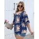 thumbnail image 4 of Blusa Micoson para mujer, talla grande, manga 3/4, a la moda, 2025, 4 of 5
