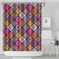 thumbnail image 2 of Extra Long Boho Shower Curtain 72x84 Inches - Vintage Floral & Tropical Leaves Pattern, Waterproof Bohemian Bathroom Decor with 12 Hooks, Tribal Rustic Style, 2 of 5
