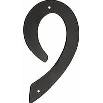 HIllman 841634 4-Inch Nail-On Black Die Cast Aluminum, House Number 9