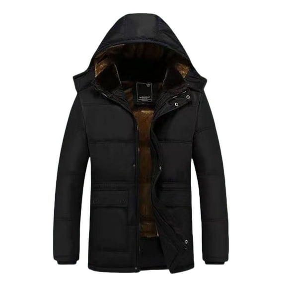 Miluxas Men's Ski Jacket Warm Winter Snow Coat Waterproof Mountain Windbreaker Snowboarding Jacket Hooded for Hiking Traval Black