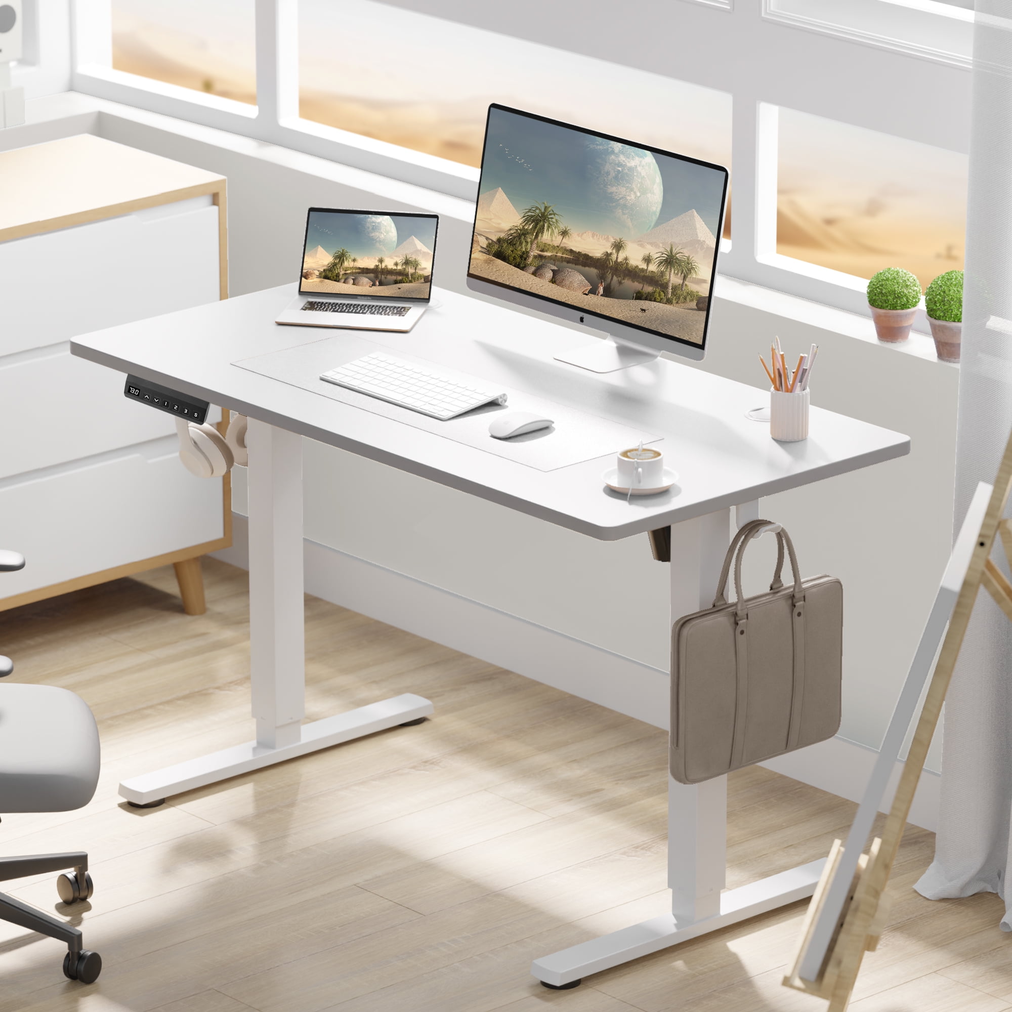 Height Adjustable Standing Desk, Electric SitStand Table with Memory
