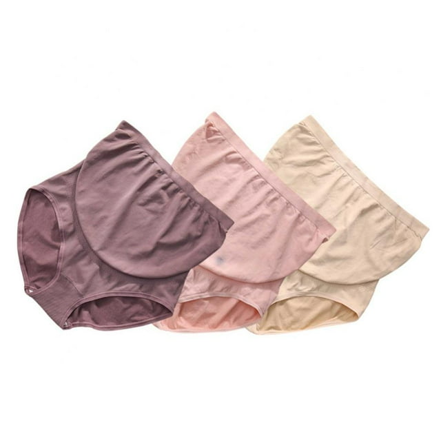 CHUANK Lot de 5 Culottes de Maternité Grande Taille Sans Coutures Culottes de Grossesse Taille Haute Culottes Post-Partum avec Soutien du Ventre