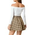 thumbnail image 3 of Allegra K Women's Plaid A-Line Zip Up High Waisted Skater Skirt, 3 of 7