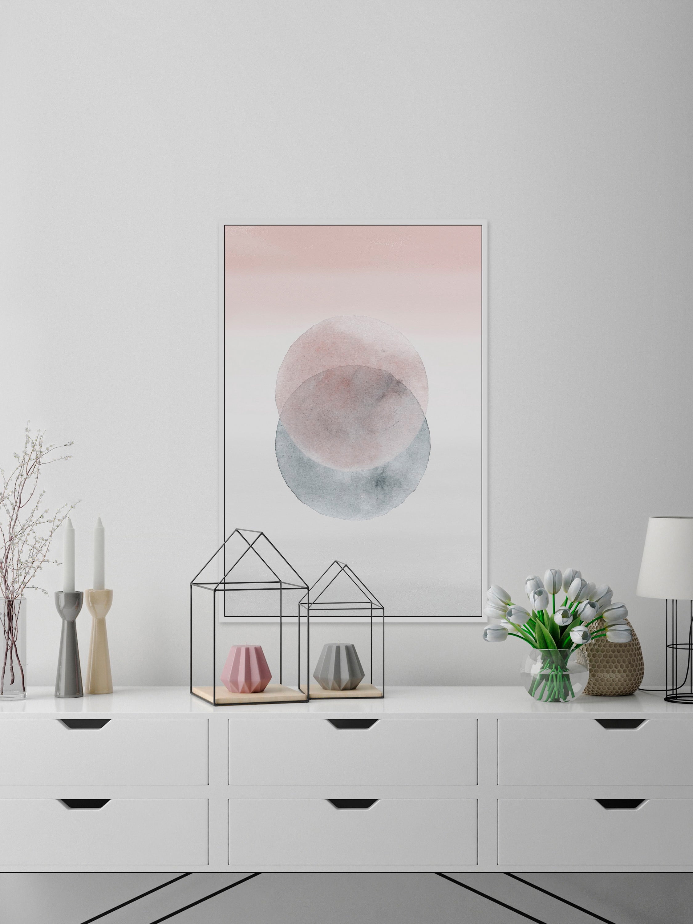 Waning Moons Floater Framed Painting Print on Canvas