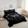 thumbnail image 2 of Erosebridal Sun and Moon Bedding Twin Bed Comforter Sets Butterfly Decorations Comforter Set Death Star Galaxy Moon Duvet Insert 3 Pieces Teenagers Youth, Black White, 2 of 5