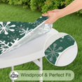 thumbnail image 5 of Green Christmas Snowflake Pattern Round Fitted Tablecloth with Elastic Edge,Dining Table Cover Waterproof,Outdoor Round Tablecloth for Camping,Dining,Indoor and Outdoor, 5 of 7