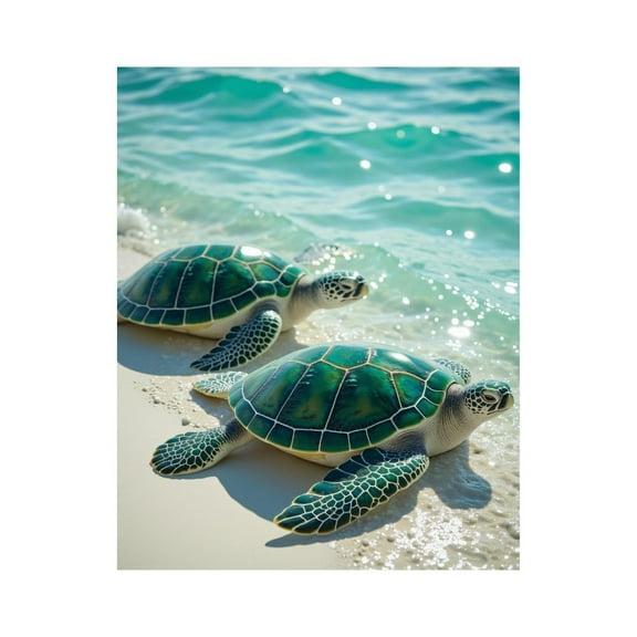 Paint by Numbers Kit for Adults, Sea Turtles Beach Waves Paint by Numbers, Easy Paint by Numbers Kit for Adults Beginner, DIY Adult Paint by Number Kits on Canvas, Home Decor