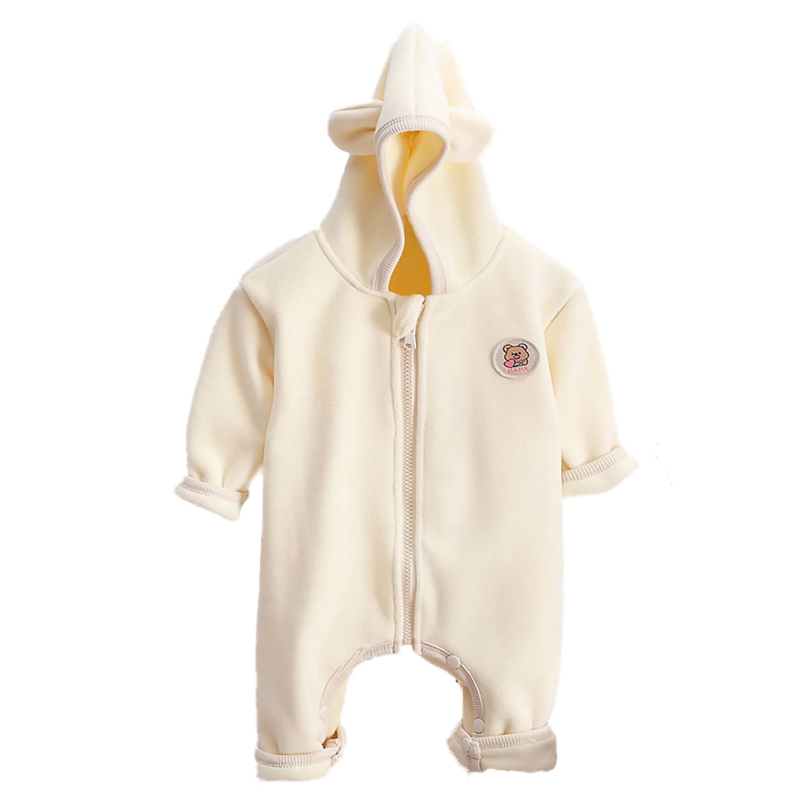 Hicidod Newborn Fleece Romper Snowsuit Cute Thick Soft Jumpsuit Bodysuit Warm Outwear Fall Winter Onesie Pajamas for Baby Boys Girls