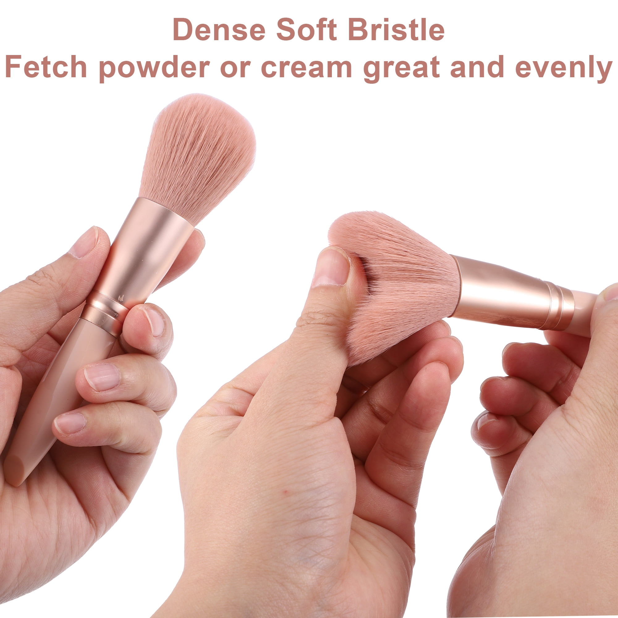 Unique Bargains 5Pcs Travel Makeup Brush Kit for Concealer Blush Pink