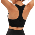 thumbnail image 4 of RUNNING GIRL Women's Sport Bras Medium Support Texture Racer Back Yoga Workout Bras, 4 of 7