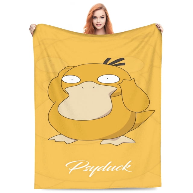 Manta de dibujos animados psyduck, manta de vellón de lujo ultra suave y acogedora para sofá cama, mantas de franela cálidas para todas las estaciones, ropa de cama para niños, adolescentes y adultos