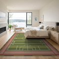 thumbnail image 3 of ODIKA 9'x12' Washable Area Rug Low Pile, Flatwoven, Football Gridiron Car Markings Striped Rectangle Field Rugby for Great Room, Indoor Concept, Large Living, 3 of 7