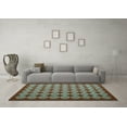 thumbnail image 3 of Ahgly Company Indoor Square Abstract Turquoise Blue Contemporary Area Rugs, 3' Square, 3 of 4