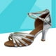 thumbnail image 4 of 1 par de zapatos de tacón alto Correa anudada Tacones altos Zapatos de baile latino para dama - Talla 36 (Plata), 4 of 5