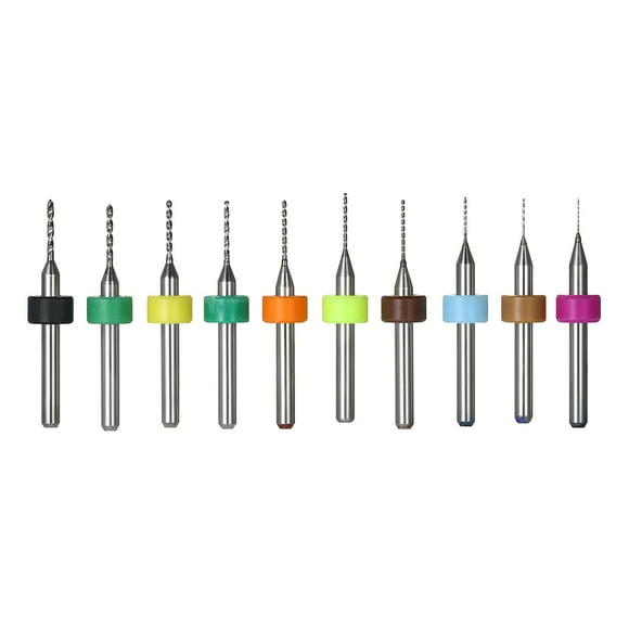 TFixol 10pcs Tungsten Carbide Micro Drill Bits Set Engraving Tools for PCB Circuit Board 0.3mm+0.4mm+0.5mm+0.6mm+0.7mm+0.8mm+0.9mm+1.0mm+1.1mm+1.2mm