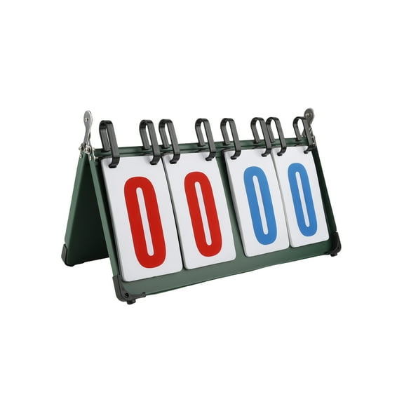 GOGO Steel Scoreboard Flipper, Basketball Score Keeper Foldable Tabletop Scoreboard for Soccer Football-4 Digital