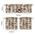 thumbnail image 5 of Woodland Mushroom Kitchen Curtain 3pcs Set 27.5x24in, Polyester Botanical Tier Panels and Valance, Rustic Fall Window Drapes for Holiday Decor and Cabin Kitchen, 5 of 5