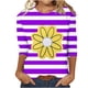 thumbnail image 1 of Camisetas Casuales de las Mujeres de Moda Impresa 3/4 Mangas Blusa Cuello Redondo para el Hogar Y Diario, 1 of 4
