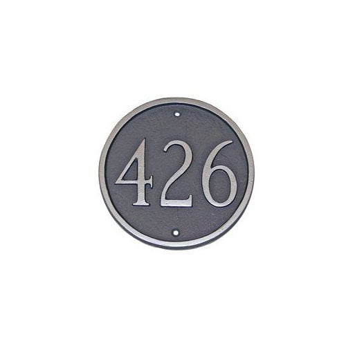 Montague Metal PCS-1P Basic Petite Circle One Line Address Plaque Black by Brand New