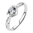 thumbnail image 1 of Anillos para mujer, regalos para mujer, anillo de cuproníquel puro con forma de corazón y diamantes, regalo para las fiestas., 1 of 3