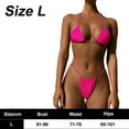 thumbnail image 2 of Bikini Set Bandage Solid Swimwear Two Pieces Swimsuit Padded Thong Bathing Suits - red, 2 of 5