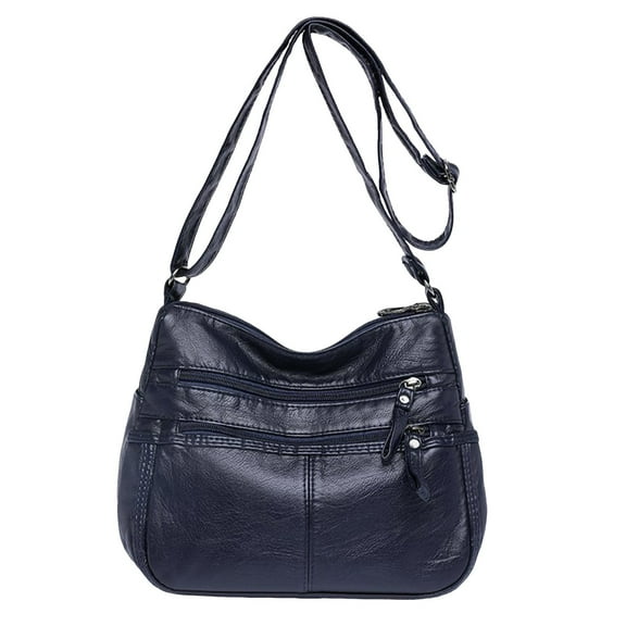 Multi Pocket Shoulder Bag Women PU Leather Crossbody Waterproof Purse