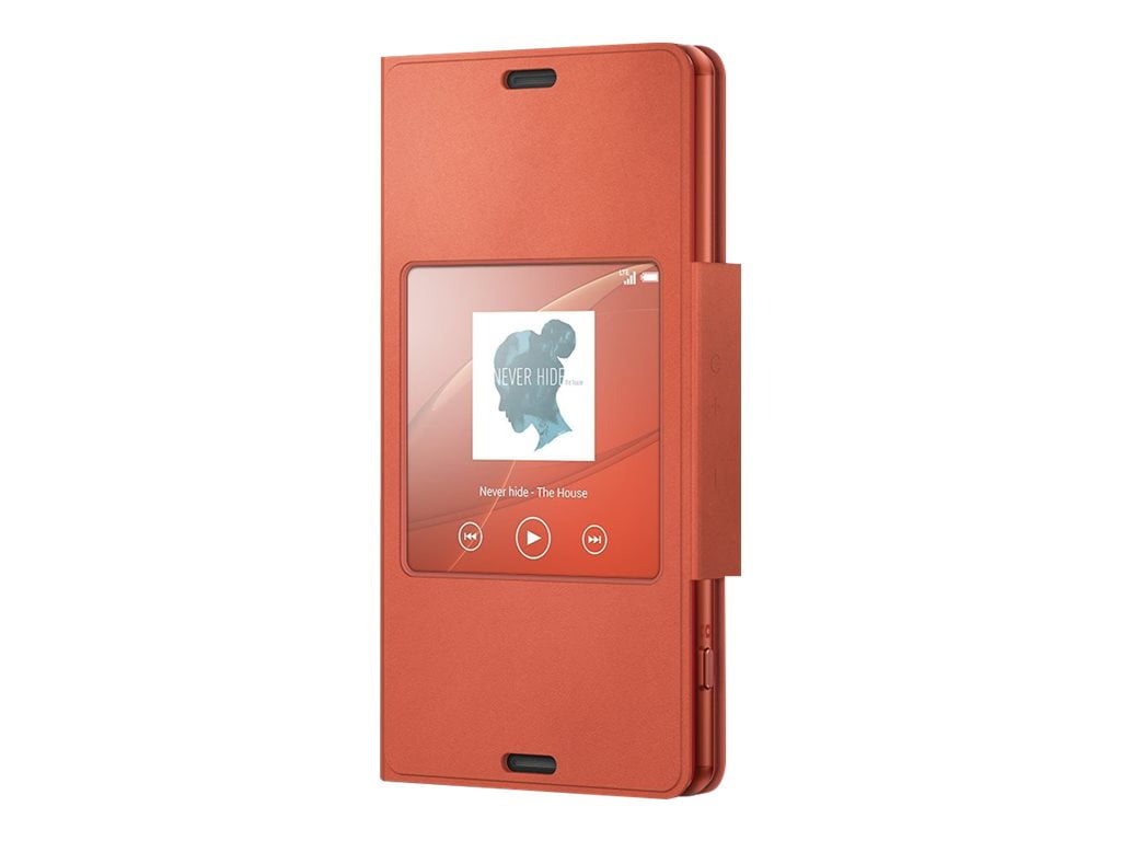 Sony Style Cover Window SCR26 Flip cover for cell phone - orange - XPERIA Z3 Compact -