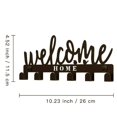 thumbnail image 4 of IVV Adhesive-Mounted Metal Key Holder with "Welcome Home" Accent – Space-Saving Wall-Mounted Organizer with 6 Hooks for Keys, Hats, Towels – Black, 4 of 7